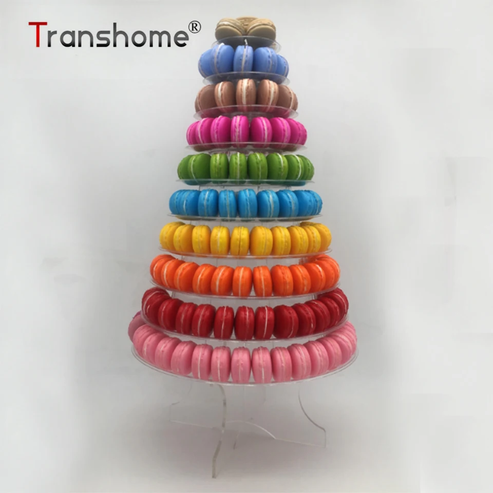 

Transhome Macaron Stand 10-layer Jumbo Macarons Display Tower Cake Stand Macaron Tower For Wedding Decoration Birthday Party