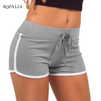 

Women Shorts Casual Loose Cotton Contrast BindingSide Split Elastic Waist Short Pants