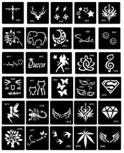 30pcs/set Professional Tattoo Stencils for Henna Paste Reusable Template Stencils