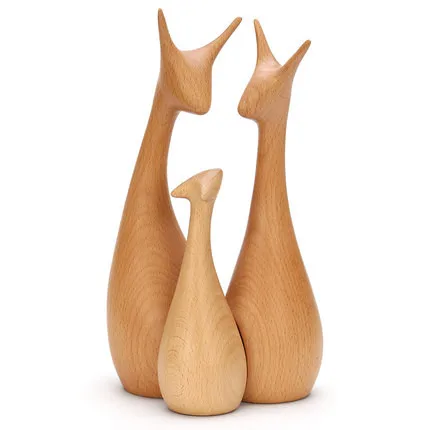 

Super Quality creative cute wooden giraffe figurines ornaments living room decoration office crafts wooden handicraft decoration