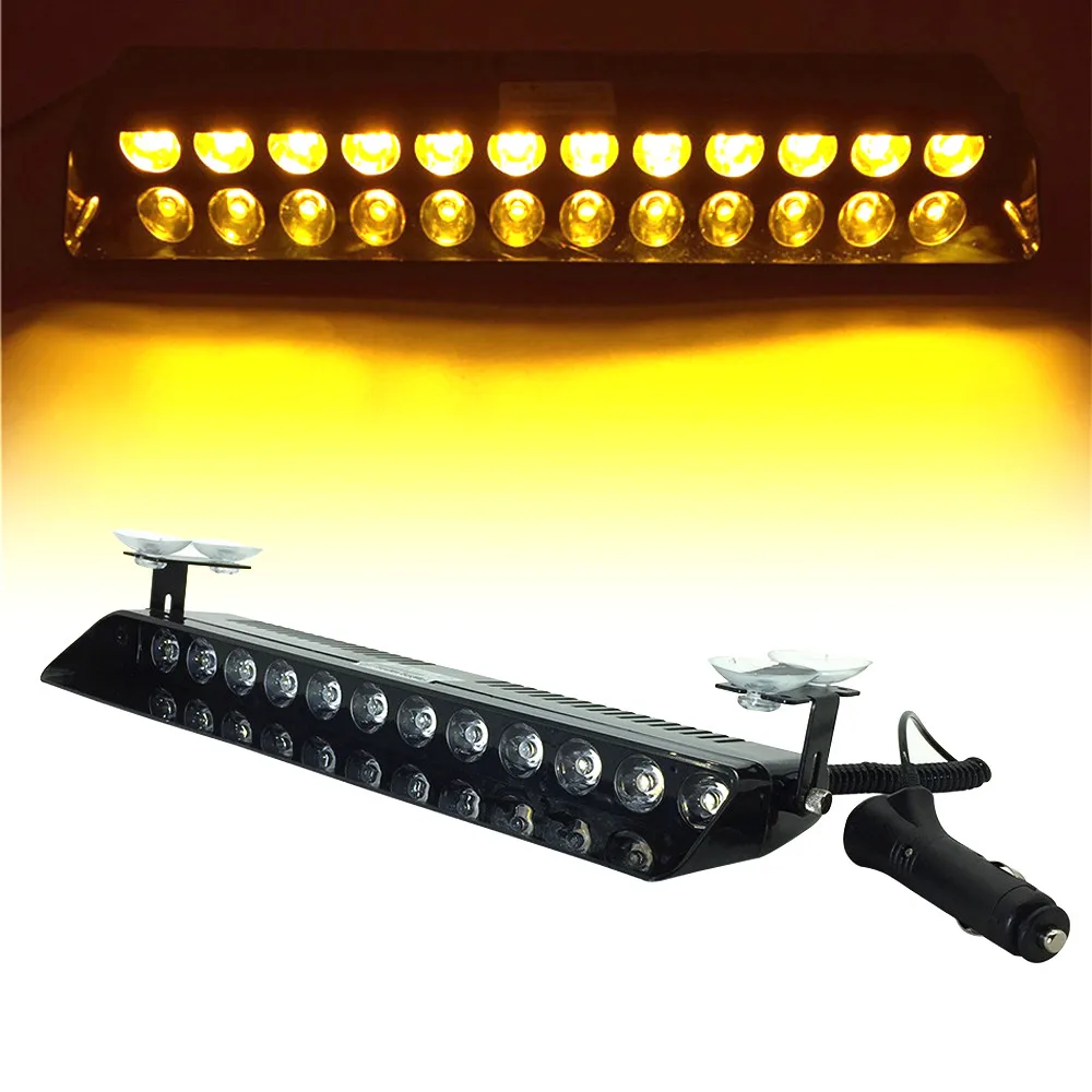 9led 12led Red Blue Yellow 12v Car Police Strobe Flash Light Vehicle
