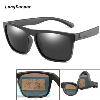 

TR90 Child Sunglasses Polarized Glasses For Kids Girl Boy Square Safety Silicone Sunglasses UV400 Black Goggles Oculos de sol