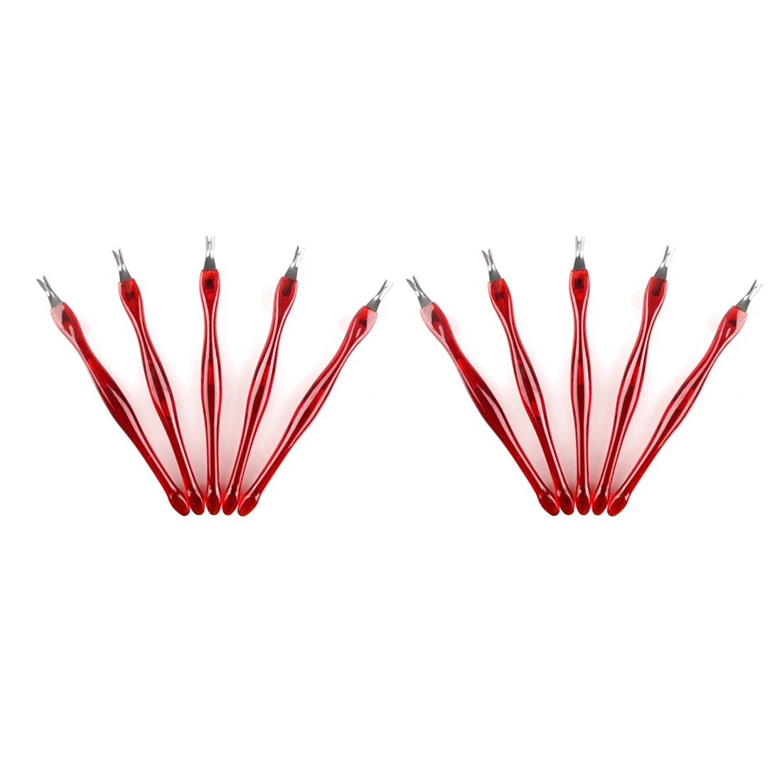 10Pcs Nail Cuticle Pusher V shaped Head blade Cuticle Trimmer Dead Skin