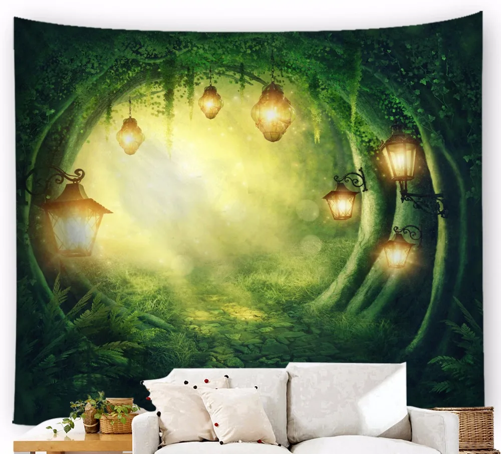

4 Size Forest Printed Mandala Tapestry Wall Hanging Wall Decoration Hippie Tapestry Beach Throw Towel Yoga Mat