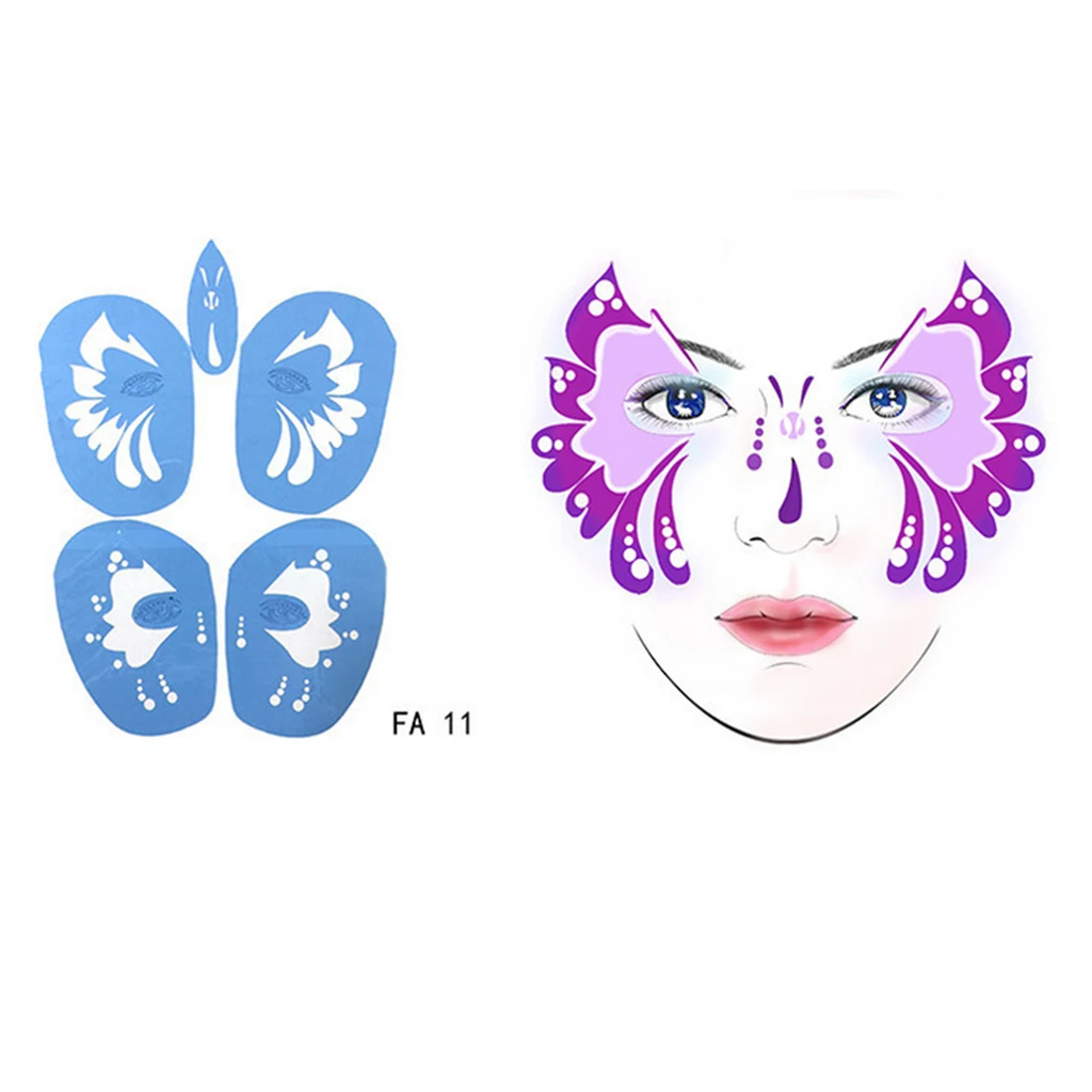 5pcs/set Body Art Eye Face Paint Stencils Template for Halloween Makeup ...
