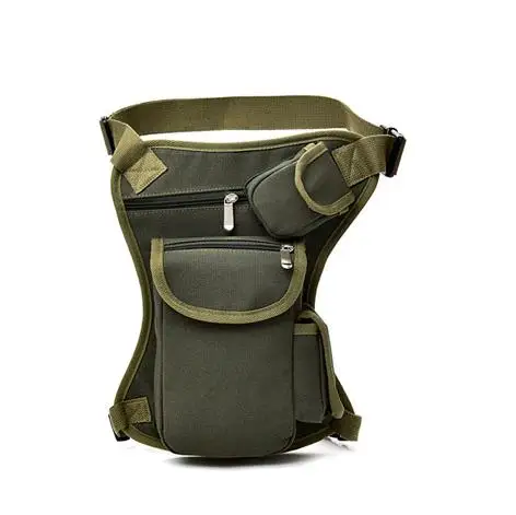 Мужские холщовые сумки с заниженной талией, сумка для ног, мужской ремень для велосипеда и мотоцикла, ремень для денег для работы, черный, высокое качество - Цвет: Армейский зеленый