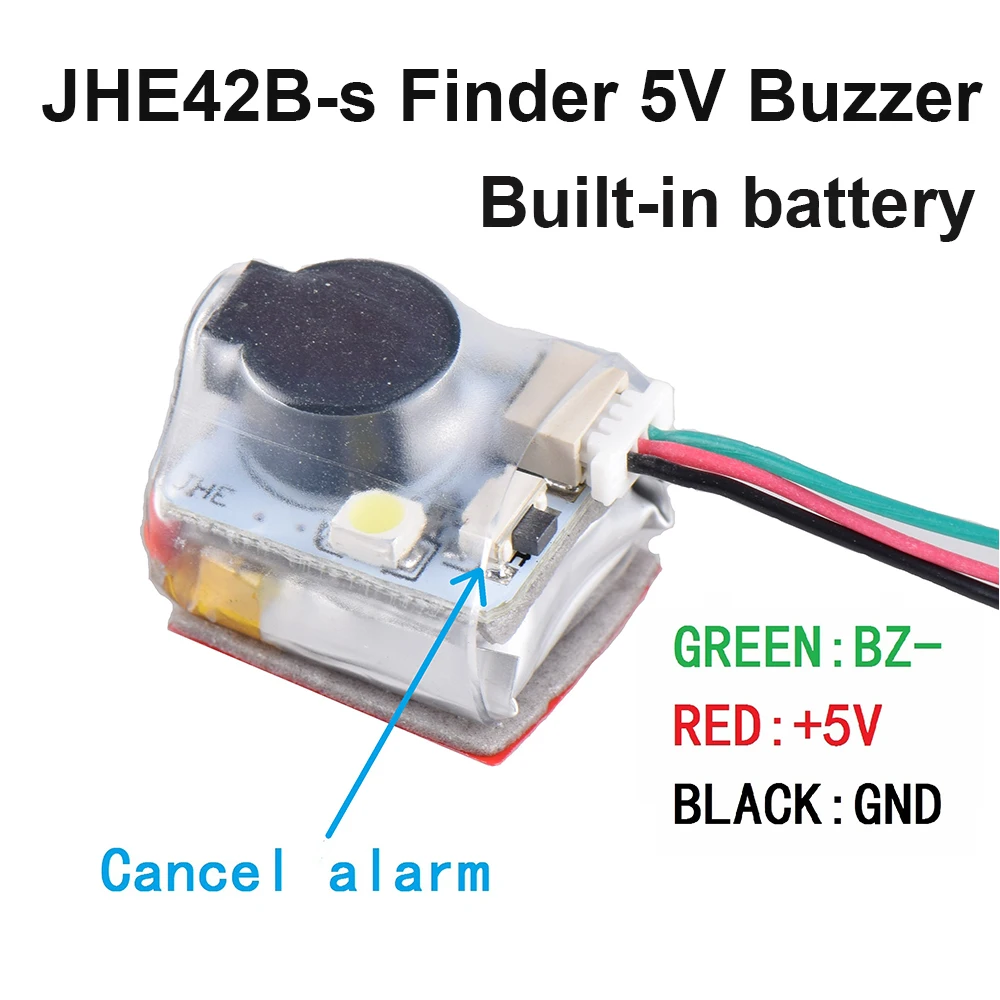 JHE42B-S Finder 5 в супер громкий звонок трекер 100 дБ со светодиодный звуковой сигнализацией встроенный аккумулятор для RC FPV Дрон Контроллер полета