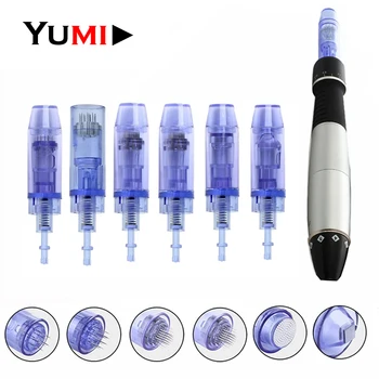 

5/10/30/50/100pcs Bayonet Long Blue Tattoo Needles Cartridges Microneedle 3D Micro Nano Round For Dr Derma Pen Tattoo Tips