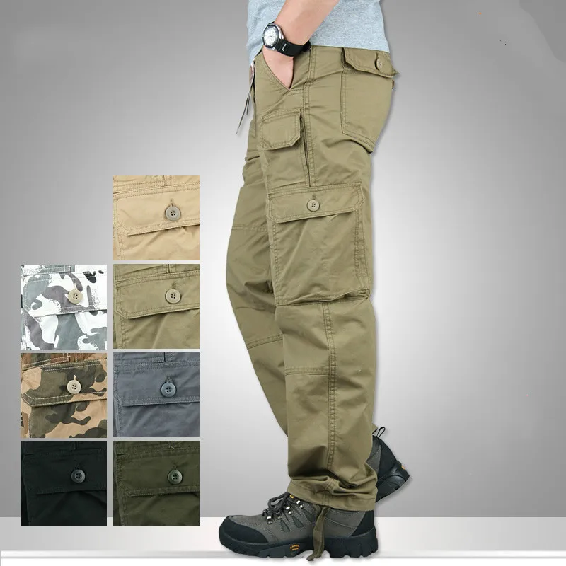 Spring Autumn Multi Pocket Militar Cargo Pants Men Combat Army Tactical Military Pants Joggers Cott