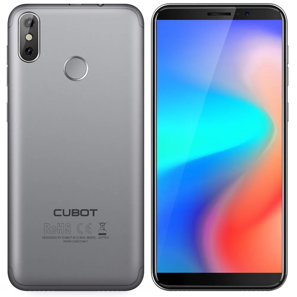 Cubot J3 Pro Android go телефон 5," 18:9 полный Экран задняя Двойная камера 13MP+ 2MP MT6739 Quad-Core 1 Гб+ 16 GB 4G LTE фигер ID 2800 мАч Смартфон