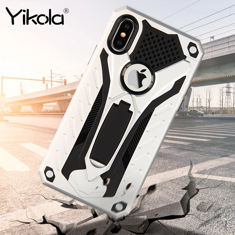 

Yikola Anti-knock Armor Case for iPhone X Soft Silicon TPU and PC Back Cover For iPhone 7 8 Plus Fundas For iPhone 6 6S Plus