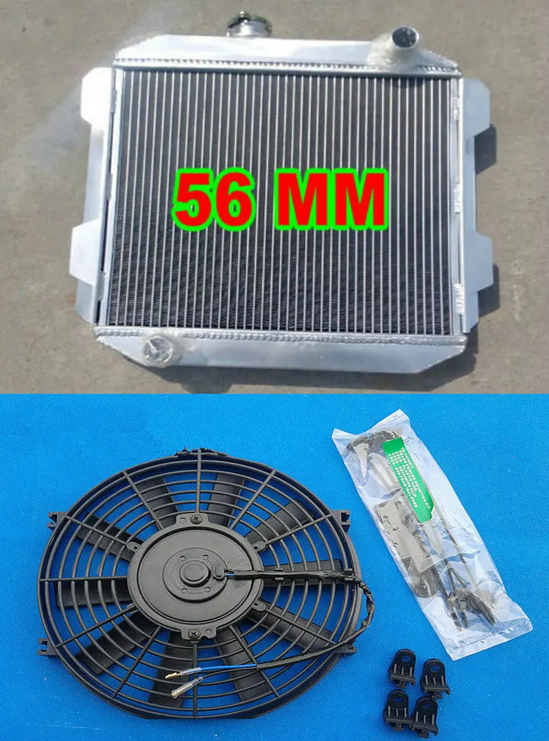 

ALUMINUM RADIATOR & FAN For Ford Capri II Mercury Capri MK1 2600/2800 V6 LHD 1971-1977 MT KIT 71 72 73 74 75 76 77