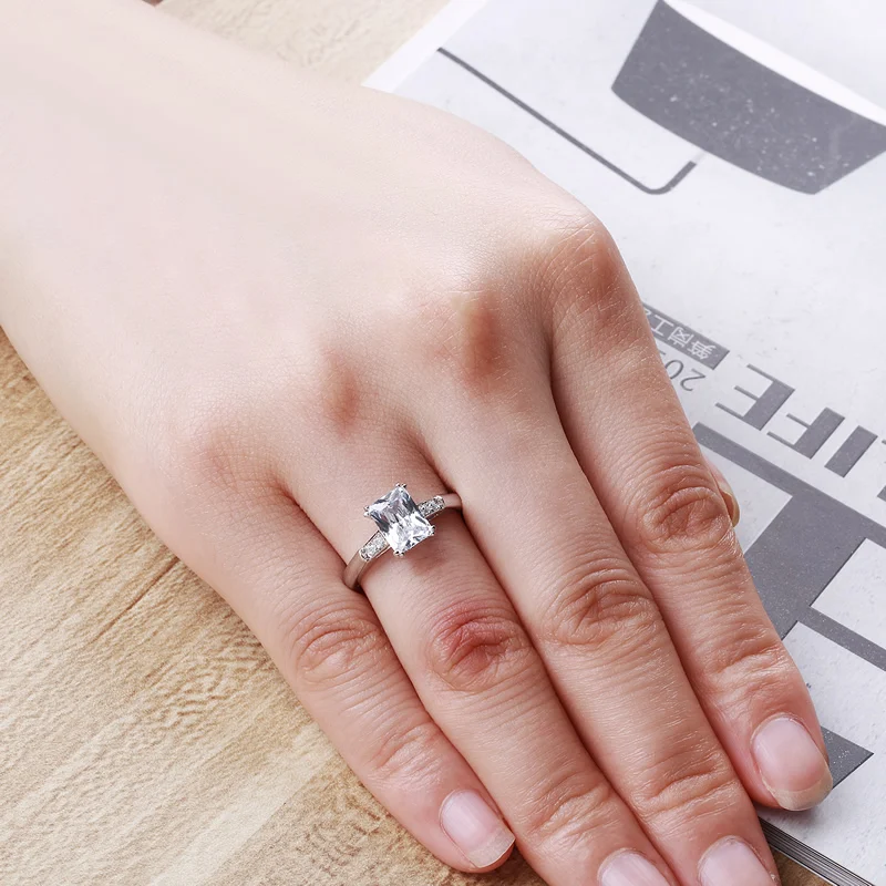 LESF 925 Серебряное кольцо Для женщин ювелирные изделия 1 5 ct Сона алмаз Обручение
