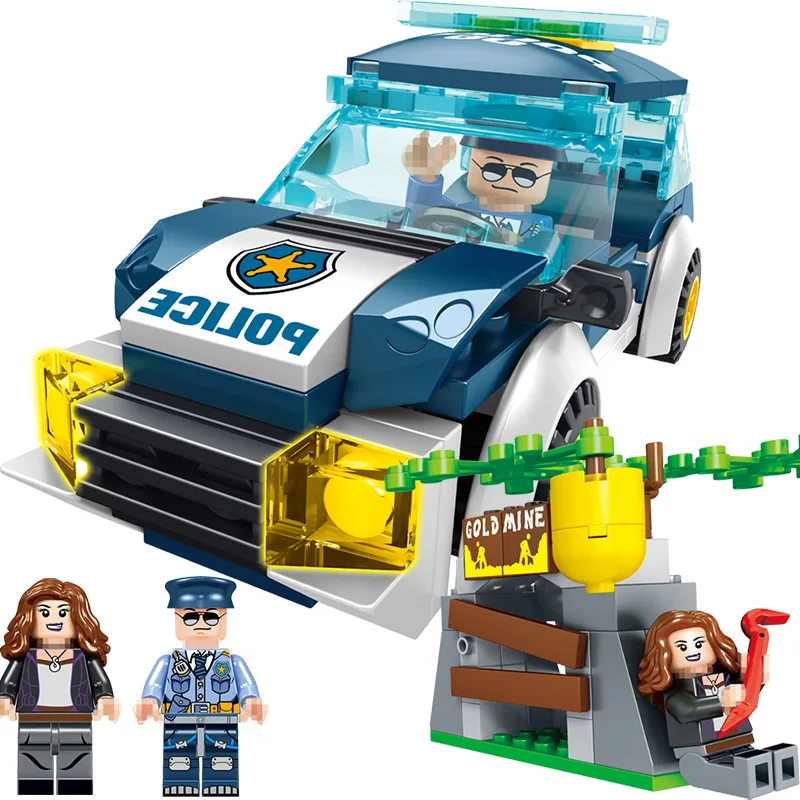 

City police Series Compatible Legoingly Police chased the bandit Building Block Vehicle Character Activity fun Toy for Children