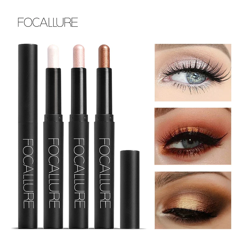 FOCALLURE 12 цветов Тени для век ручка Shimmer Shadow Stick Liner комбинация макияж тени для век Стик