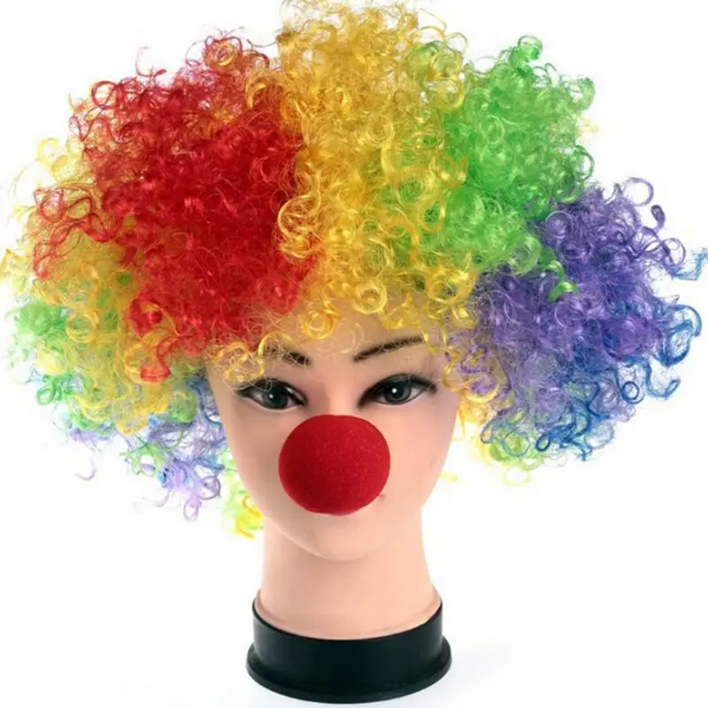 

1Pc Party Sponge Ball Red Clown Magic Nose Curls Wig Wholesale Supplies Halloween Party Masquerade Clown Costume Explosion