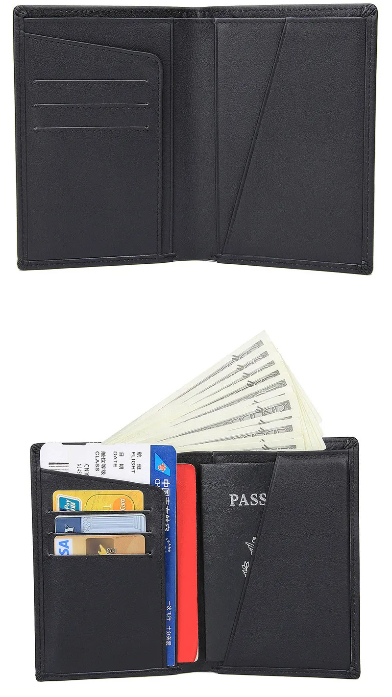 Дорожная Обложка для паспорта, кошелек, дорожная многофункциональная кредитная карта, посылка, ID держатель, клатч, Crazy Horse, кожаный держатель для карт