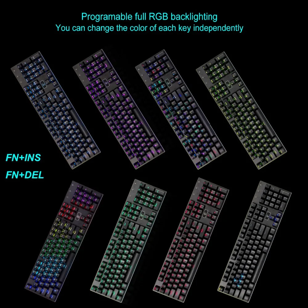 Механическая игровая клавиатура Z 88 RGB линейный красный переключатель