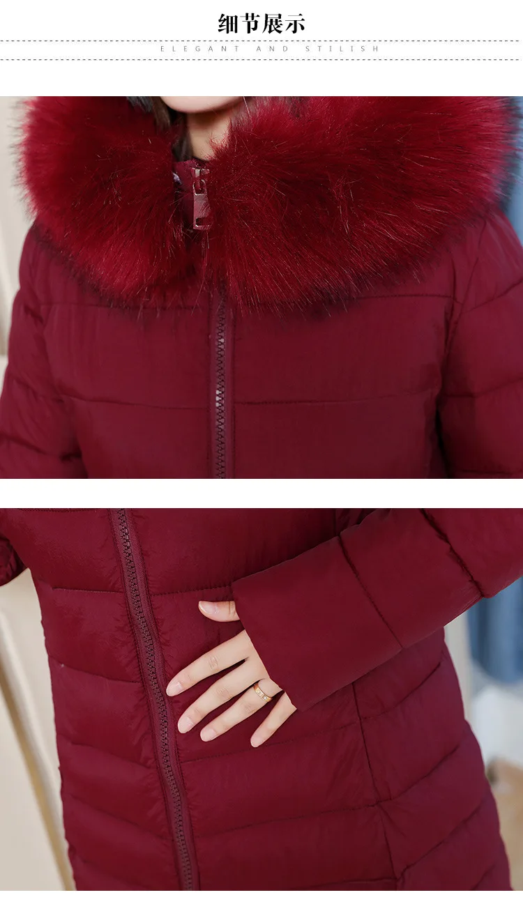 Women popular new women long over-the-knee heavy cotton-padded jacket fashionable with thick coat