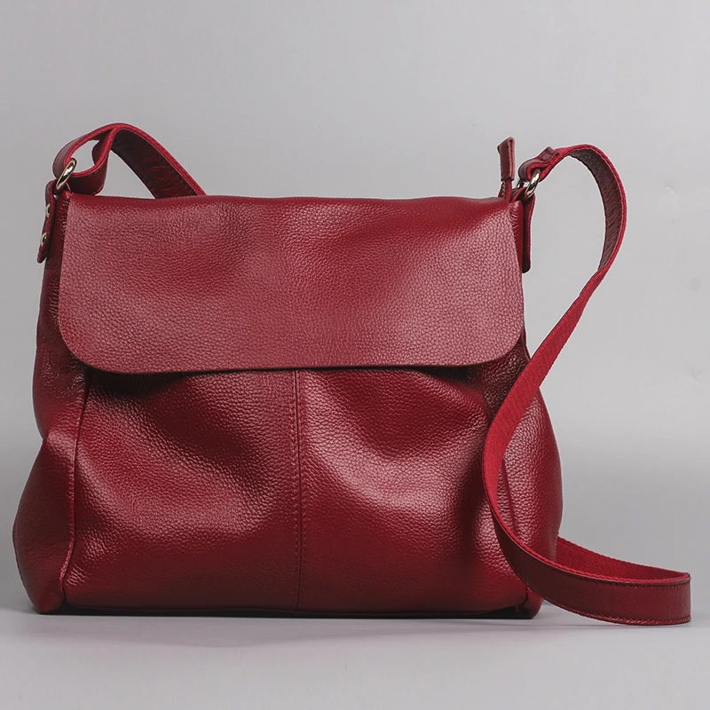 European and American fashion soft Genuine Leather women messenger bags new large capacity simple crossbody bags for women bag
