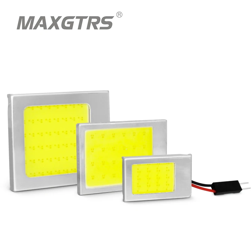

2Pcs COB Festoon T10 Dome Car LED Panel Light 24 chips/smd Car Reading Interior Light Adapter 12V White Aluminum Shell
