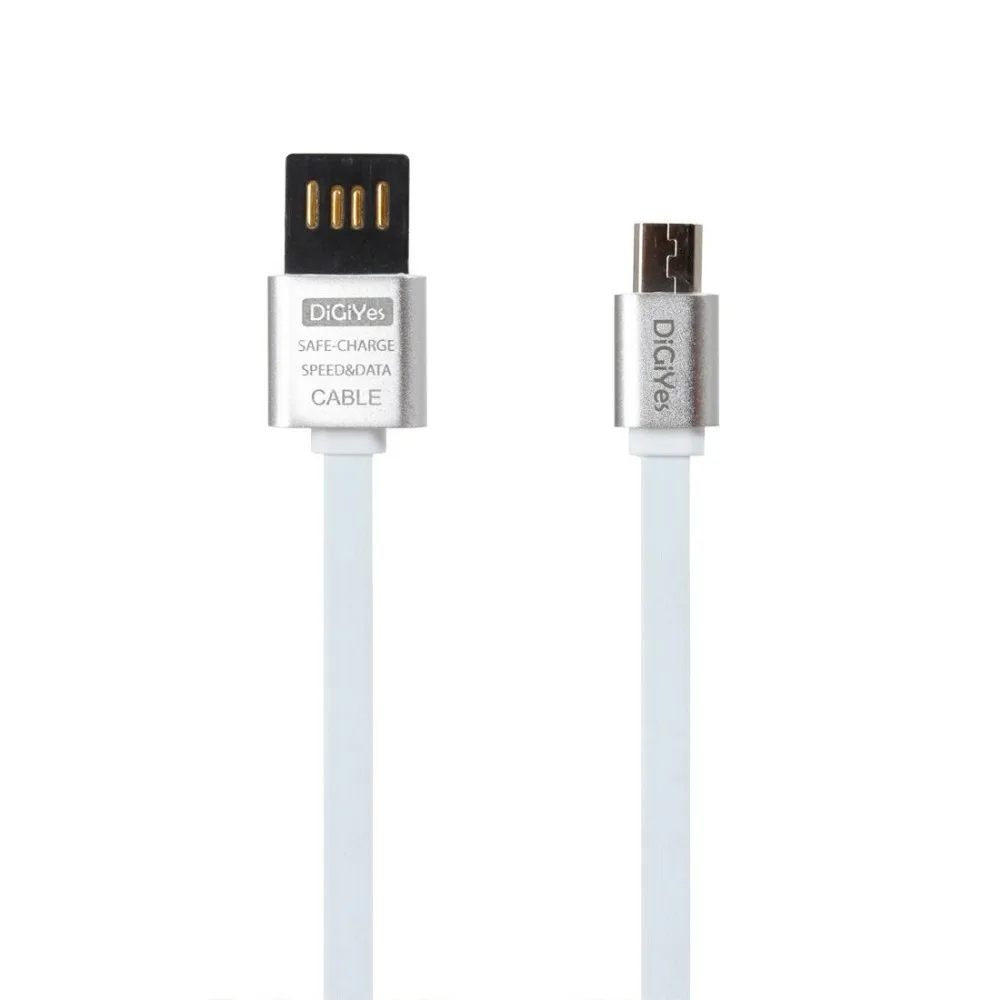 DiGiYes 마이크로 USB 양면 2.0 금속 데이터 케이블 안 드 로이드 휴대 전화 및 태블릿에 대 한 플랫 국수 케이블