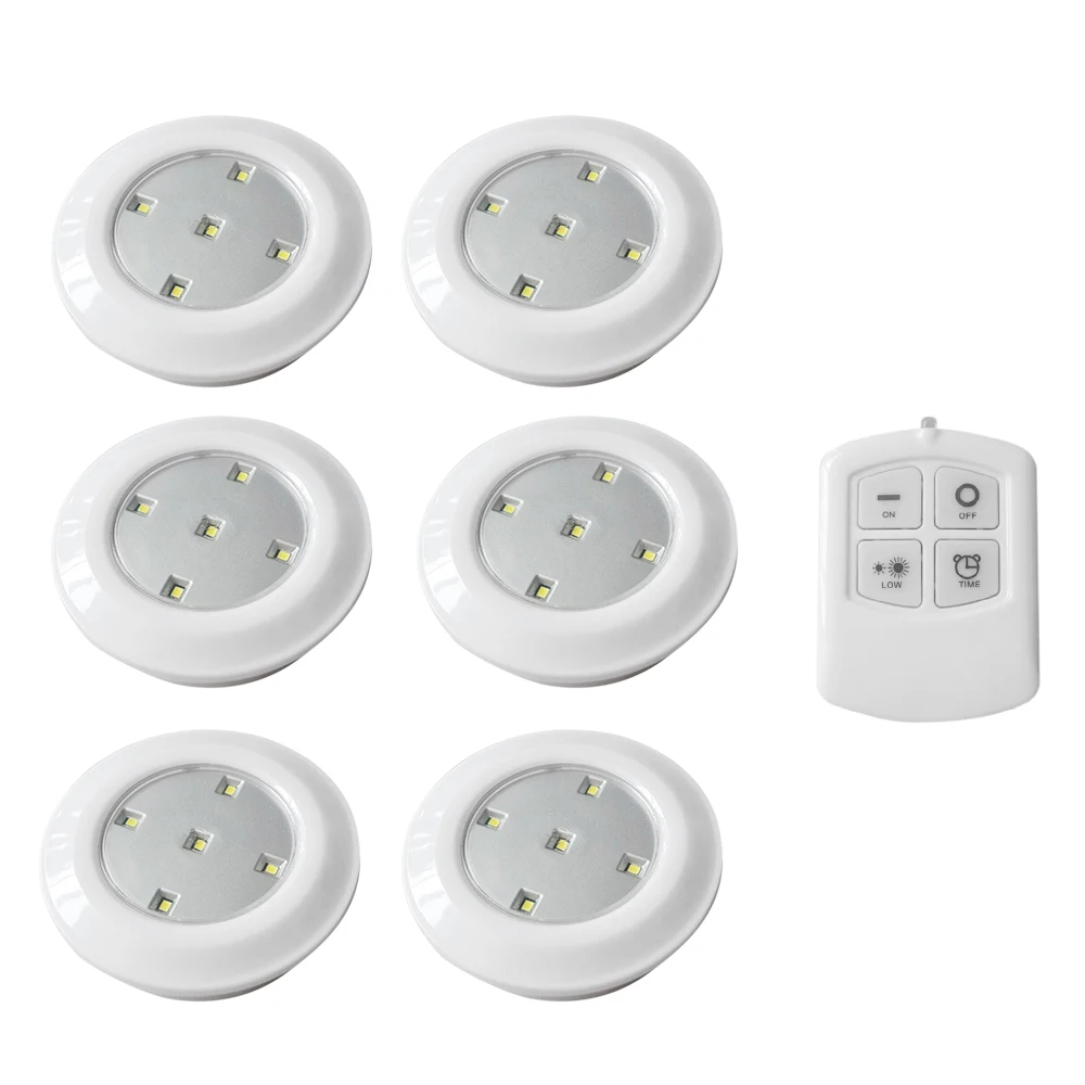 

6PCS wireless Telecontrol Small Night Lights Home with Remote Control Wardrobe Kitchen Under Cabinet Closet Lamp night Light
