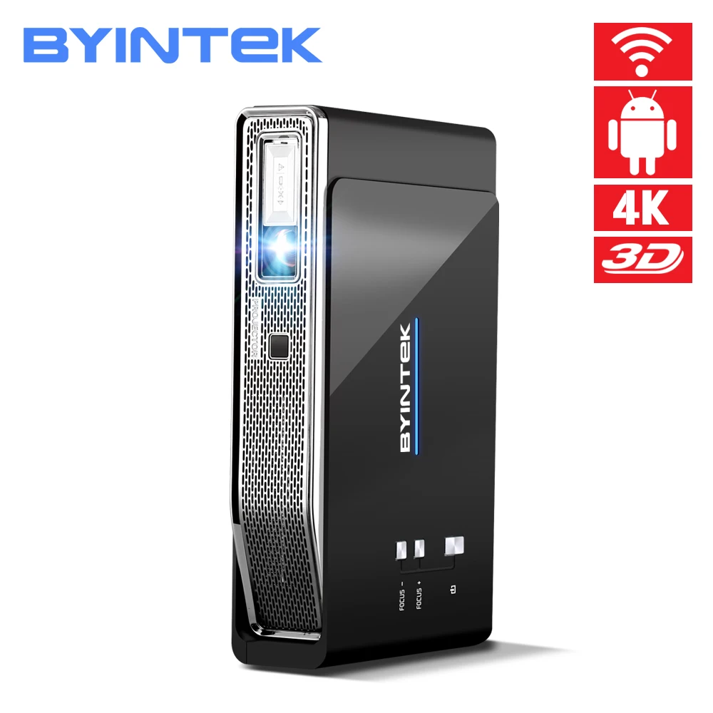 BYINTEK UFO R15 الذكية الروبوت WIFI فيديو المسرح المنزلي LED المحمولة USB البسيطة HD DLP 3D العارض ل كامل HD 1080 P HDMI 4 K
