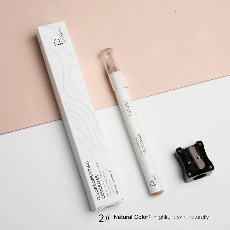 Pudaier 1 шт. 8 оттенков тональный крем карандаш с точилкой водонепроницаемый макияж полный охват корректор, Хайлайтер для темного круга - Цвет: Color 02