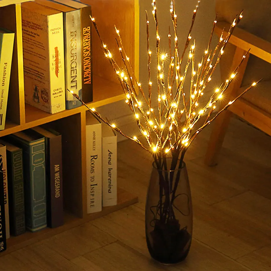 Led Willow Branch Lamp Floral Lights 20 Bulbs Tall Vase Filler Willow Twig Home Christmas Wedding Party Decorative Lights Lamp