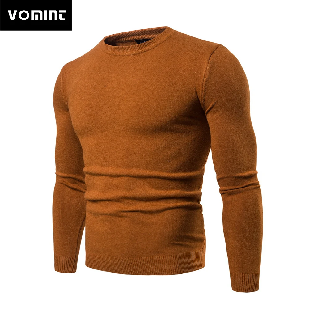 

Vomint 2019 New Men's Pulloves Round Neck Solid Color Men Sweater Long Sleeve Sweater Basic Wear Must Have Icon for Male Fashion