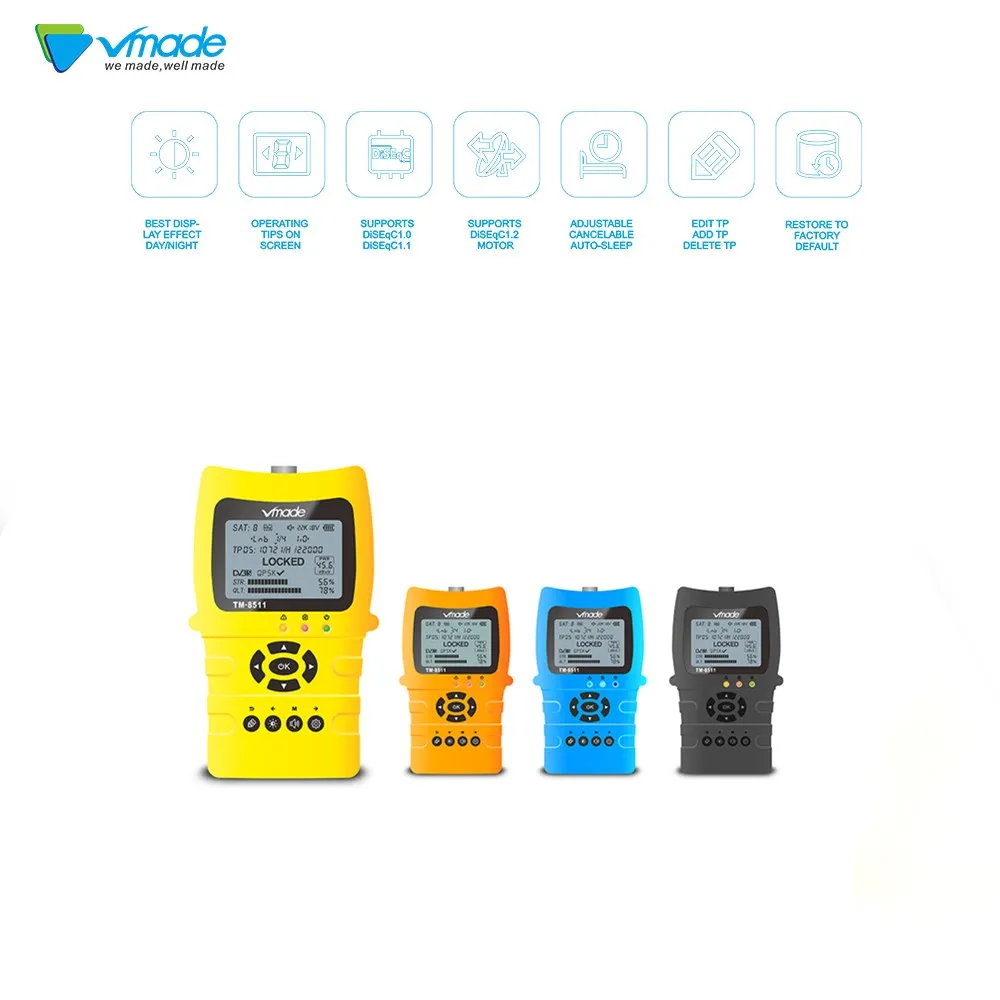 

Vmade Full HD 1080P DVB-S2 DVB-S FTA Band Digital Satellite Finder Satlink TM-8511 Sat Finder Meter V8 Super V7 WS-6933