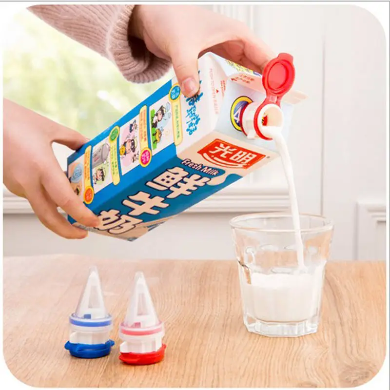 

1 pcs nice Mini Box Drinks Diverter With Cover Milk Beverage Extension Mouth Baby Safe red blue
