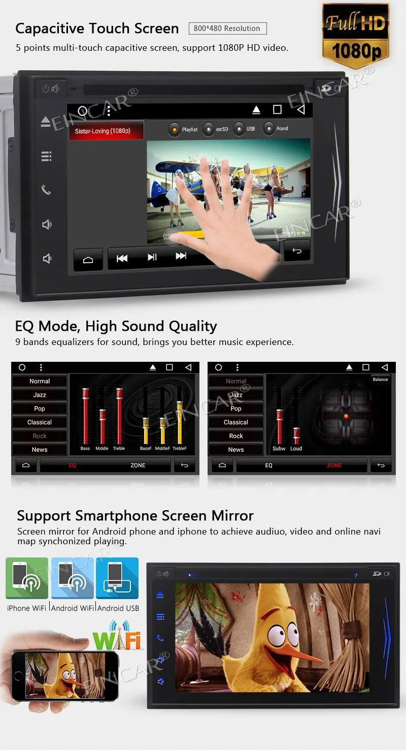 Top Rearview Camera include!Android 7.1 Car DVD Player Stereo GPS Navigation Radio Touchscreen Support USB SD FM RAM RDS Wifi 4G/3G 4