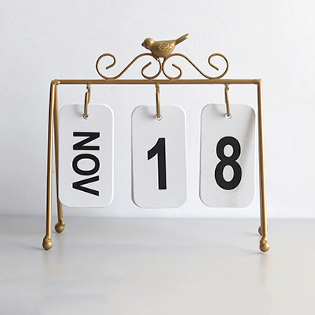 Модный Железный календарь с имитацией птицы для переворачивания страниц, домашний офис, рабочий стол, домашний декор, подарок
