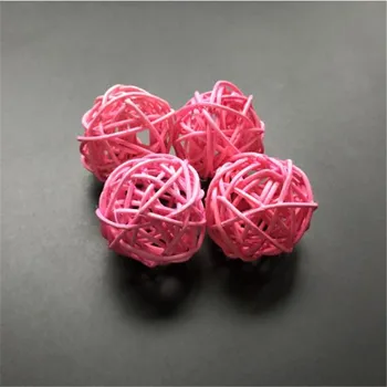 

30pcs Pink Rattan Ball for Fairy String Lights Warm White Handmade Thai Light Chain Party Wedding Christmas Home Decor