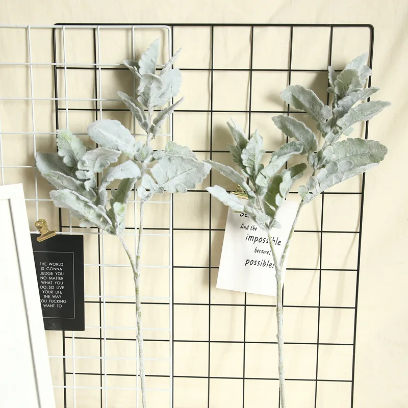 

artificial plants silver leaf branch green plant weeding decoration marriage artificial leaves grass wall fake plants flower