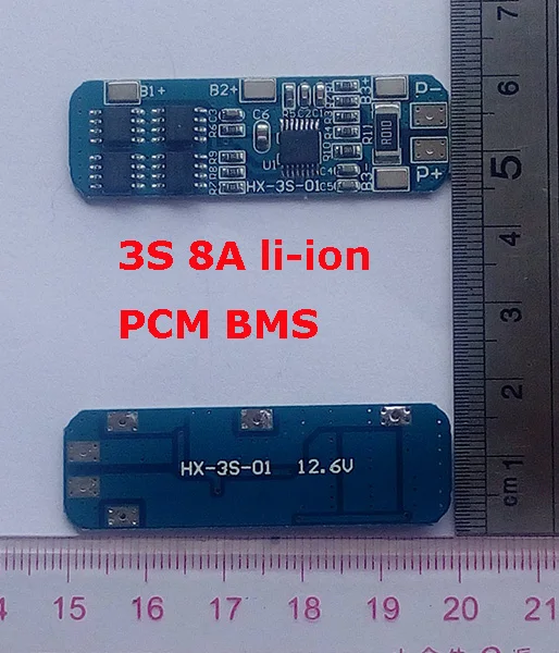 

3S 8A 12.6V lipo lithium Polymer BMS/PCM/PCB battery protection circuit board for 3 Packs 18650 Li-ion Battery Cell