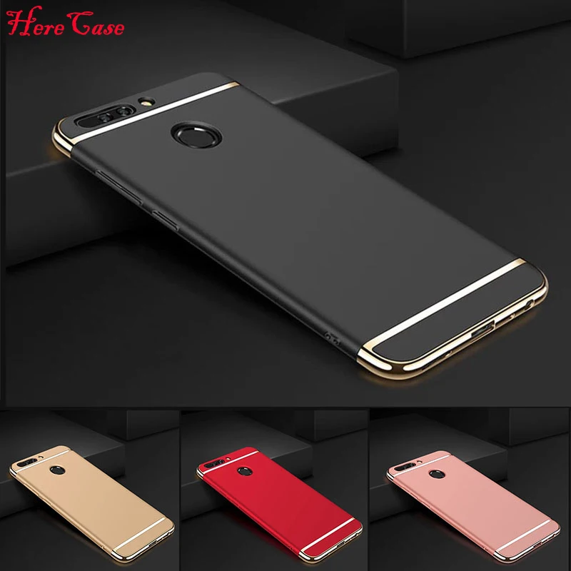 

Luxury 3 in 1 Case Rose Gold Plating Phone Cover For huawei honor 8 Back Cover Coque Bag For huawei honor8 Shell