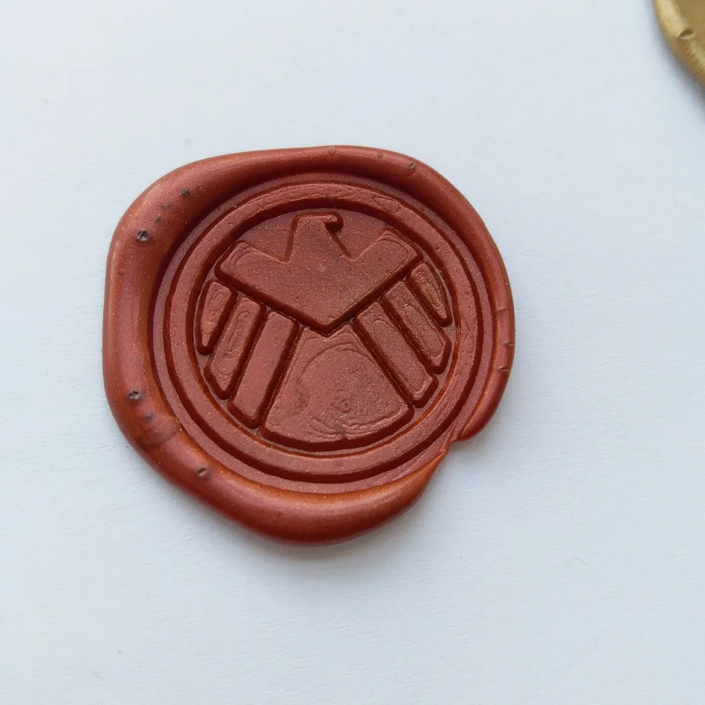 

Agents of Shield S.H.I.E.L.D. Badge Stamp wax Seal ,sealing wax stamp with wood handle