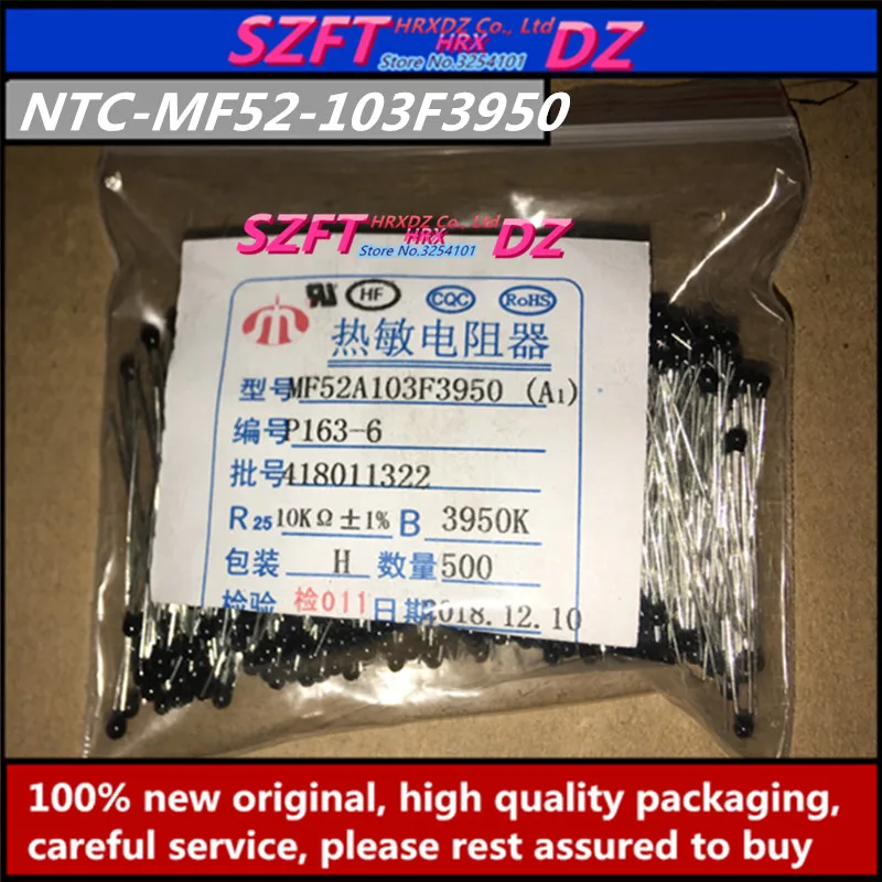 

SZFTHRXDZ Free shipping 500 pcs. 1% accuracy Thermistor NTC-MF52-103 / K 3950 10 to up to 3435 + 1 NTC-MF52-103F3950