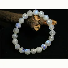 Скидка натуральный Радужный Лунный Камень стрейч браслет круглые бусины Кристалл 6-14 мм 02835