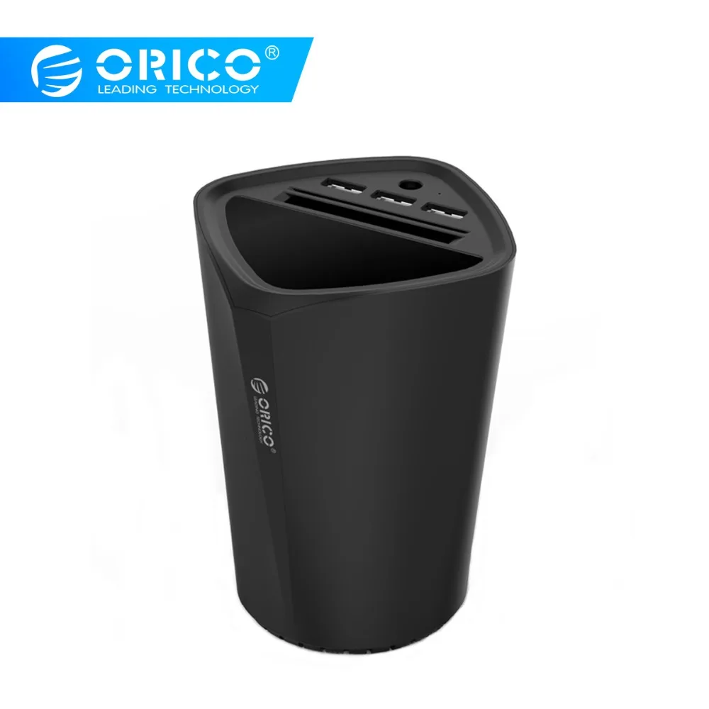 ORICO автомобильное зарядное устройство 3 USB DC/5 В 7.2A чашки мощность Разъем адаптер прикуривателя с держатель для карт слот