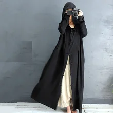 Новое поступление, ультра длинный Тренч с капюшоном и длинными рукавами, женский кардиган 17390-4