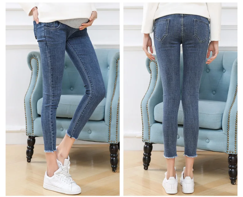 Девять Брюки для беременных джинсы для беременных Одежда обтягивающие Стрейчевые джинсы брюки для беременных весна лето