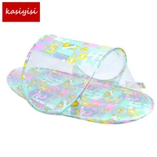 Летние детские младенцы насекомых плетения Портативный детская кровать складной Москитная сетка Младенческая подушка матрас