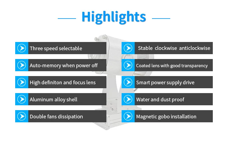 middle size 40W 80W projector highlights