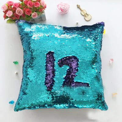 

Hot New Fashion Beauty Decorative Double 40X40CM Glitter Sequins Shiny Throw Pillow Case Cafe Home Shiny Pillow cases