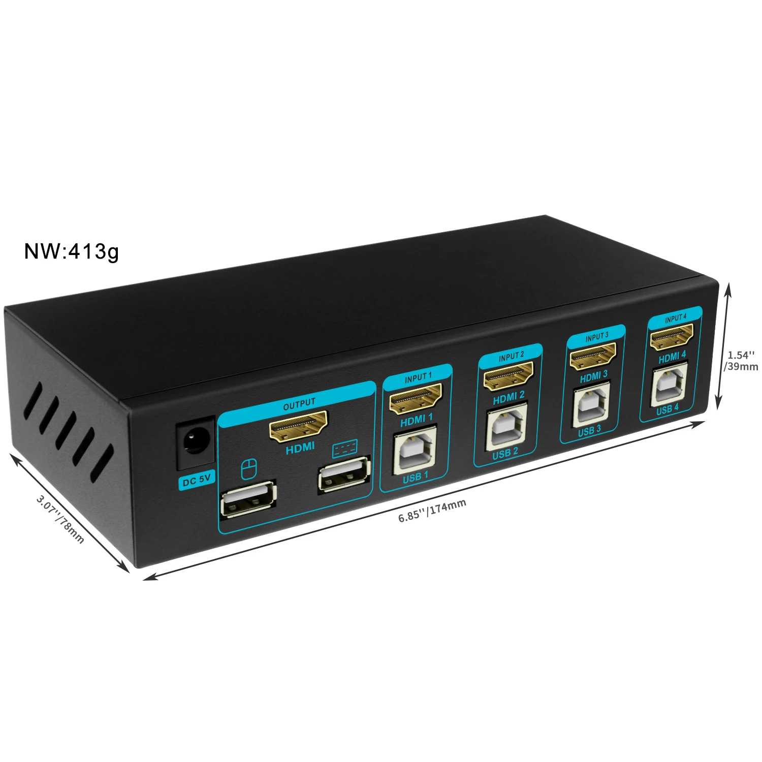 Переключатель SGEYR USB HDMI KVM 4 порта 4K сплиттер Поддержка мышка клавиатура