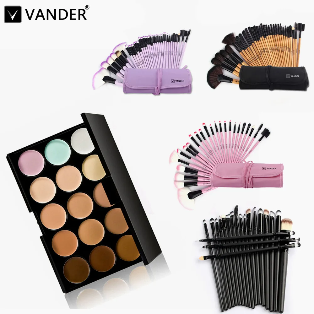 

15 Colors Contour Face Cream Makeup Cosmetic Concealer Palette Make Up Kits + 5/20/24/32pcs Professional Maquiagem Brushes Sets